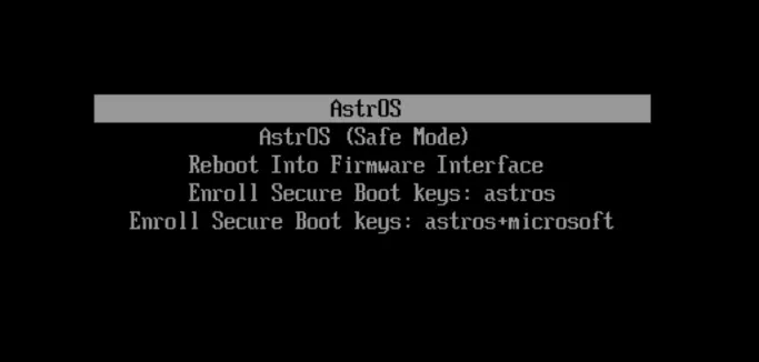 systemd-boot menu